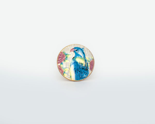 Round Bird design ceramic door knobs - Parrot Porcelain Cabinet Drawer- Chic Home Decor