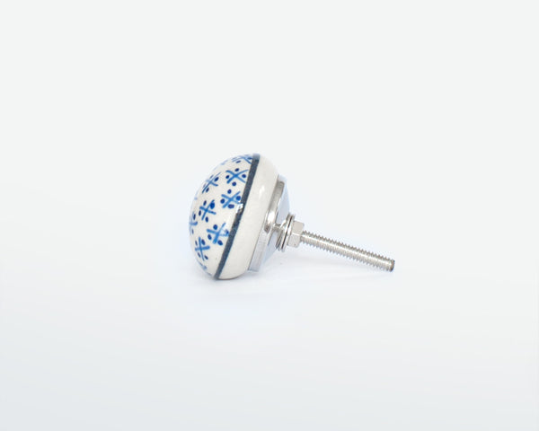 Handmade Blue and White Porcelain Door Knob - Ceramic Drawer Pull Handle -French home decor