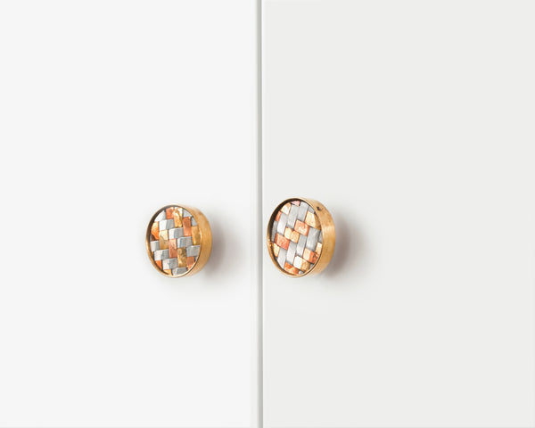 Decorative Gold, Silver, Rose gold Metal Round Cupboard Handles- Intricate Patterned Brass Cabinet Knobs