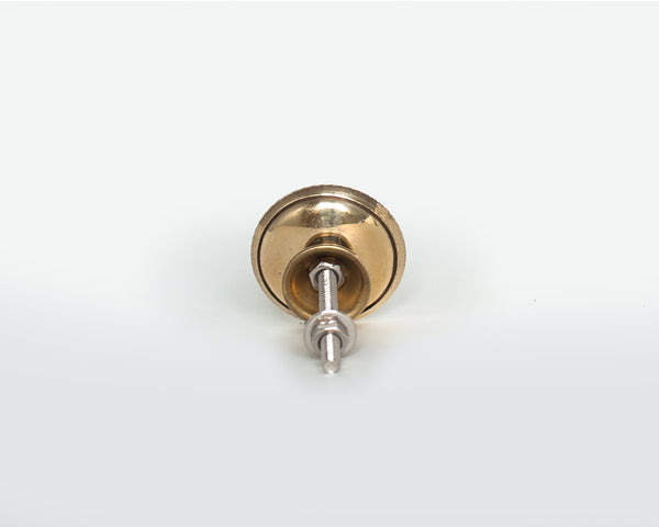 Round Brass Cupboard Knob -Intricate Patterned Gold Cabinet Handles